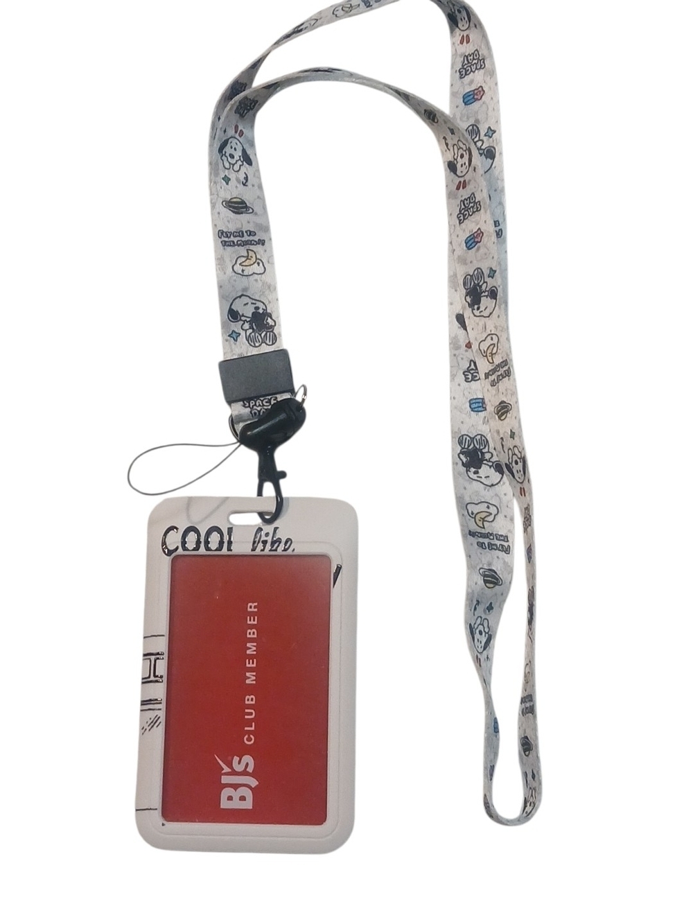 Peanuts -Last One NWT, Joe Cool & Woodstock  Lanyard, Adjustable Strap, See Thru - Picture 3 of 9